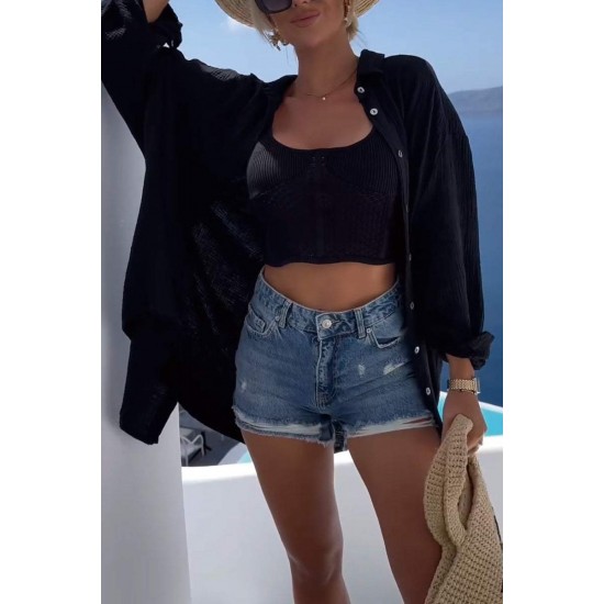 Evil Eye Casual Pailletten-PerlenhemdNeue Produktaktion