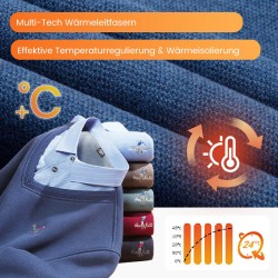 Herren Fleece-Pullover mit Hemdkragen und Wrmeisolierung in Layering-Optik