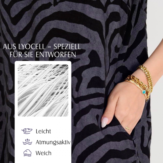 Lssiges Boho-Vintage-Kleid mit Print