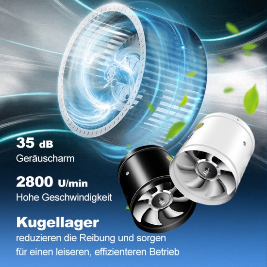 Super SaugkraftMultifunktionaler, leistungsstarker, leiser Abluftventilator