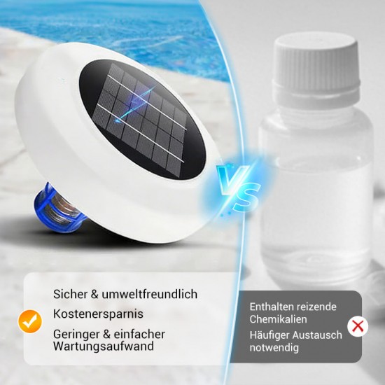Kristallklarer Pool – ohne Chemie, mit Sonnenkraft! SOLAR POOL IONIZER FR KRISTALLKLAres WASSER