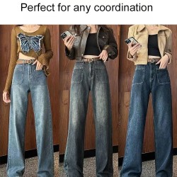 Ideales Geschenk - Damenjeans mit hoher Taille und weitem Bein