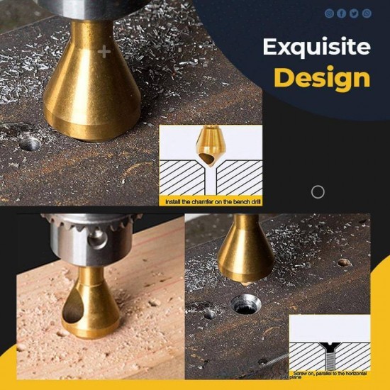 Titanbeschichtetes Senkungsfasenwerkzeug（4 PCS）