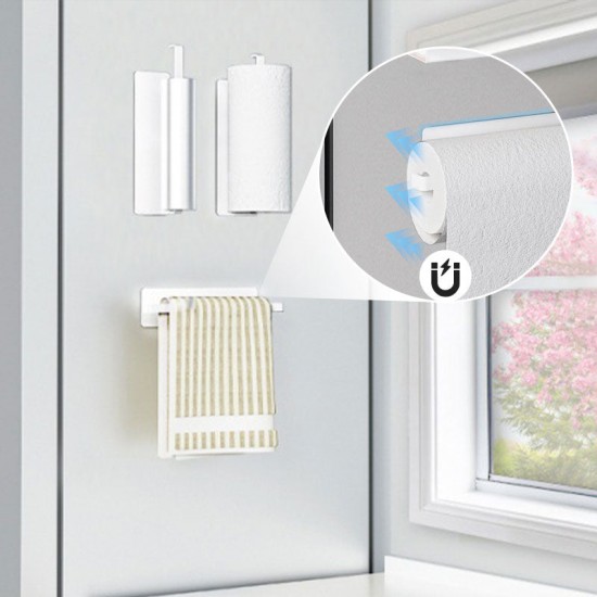 Magnetisches Gewürzregal für Kühlschrank mit Papierhandtuchhalter