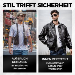 Beliebter klassischer StilTaktische Anti-Diebstahl-Tasche für Herren mit doppeltem Schultergurt und mehreren Taschen