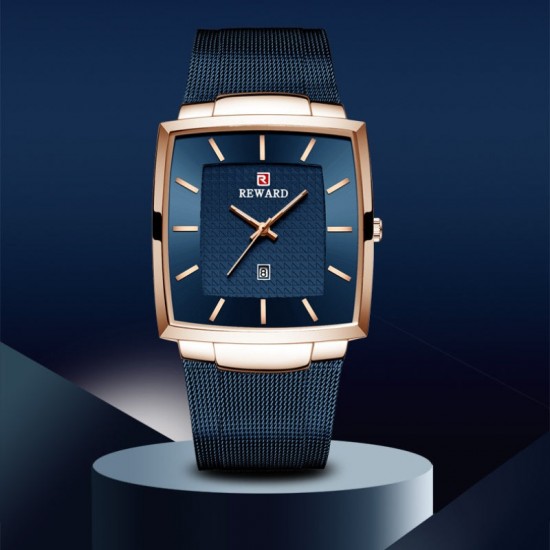 LAST DAY SALE 50% RABATT Ultradünne Herrenuhr mit quadratischem Maschengürtel und Quarz