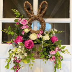 Begrenzte Zeit 50% RabattHandgemachter Hasenkorb zum Aufhngen an der Wand, Frühlingsdekor