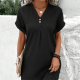 Einfache Feste Farbe V-Ausschnitt mit kurzem rmel für Frauen