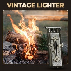 Heier Verkauf 50% Rabatt aufstilvolles Vintage-Feuerzeug mit Kreuz-Design