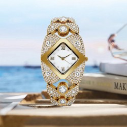  Begrenzte Zeit 50% Rabatt! Damen Retro Quarzuhr mit funkelnden Strasssteinen