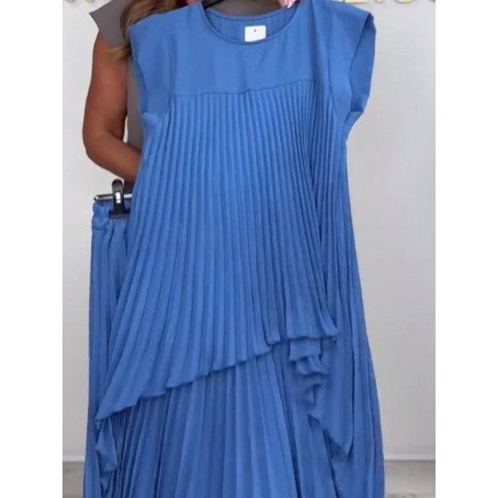 49% RabattLaney Set aus plissiertem, kurzrmligem, unregelmigem Midi-Top und Hose mit weitem Bein und elastischer Taille