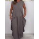 49% RabattLaney Set aus plissiertem, kurzrmligem, unregelmigem Midi-Top und Hose mit weitem Bein und elastischer Taille