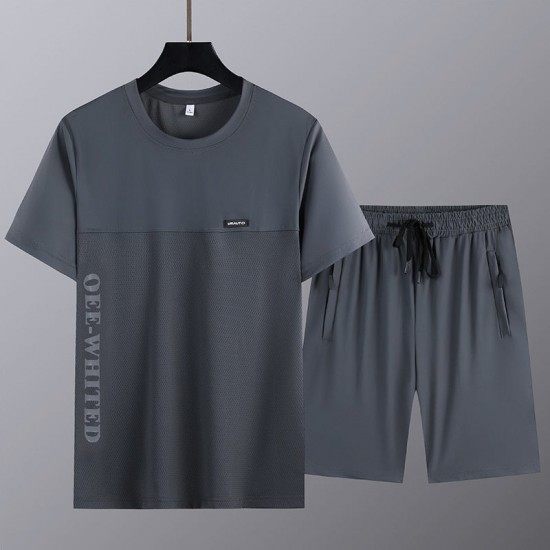 Zweiteiliges Set aus Kurzarmshirt und Shorts für Herren