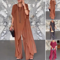 2025 HEISSER VERKAUFDamen-Set aus asymmetrischem Oberteil und lockerer Hose