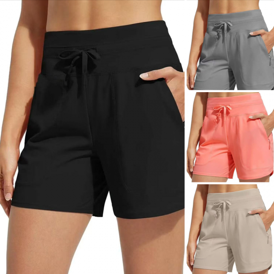 Zeitlich begrenzter RabattSchnell trocknende Badeshorts mit hoher Taille für Frauen