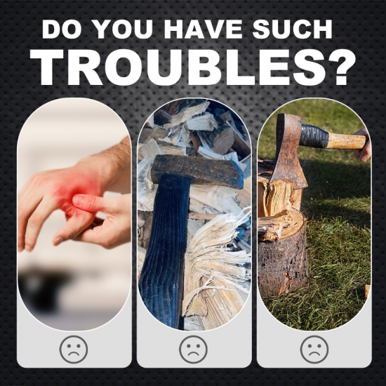 Robuste Axt mit Holzgriff