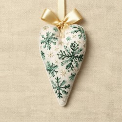 Herzfrmiges Handstickerei-Weihnachtsset