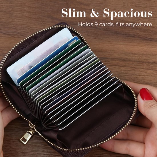 Geldbrse mit Reiverschluss für Kreditkarten mit RFID-Sperre