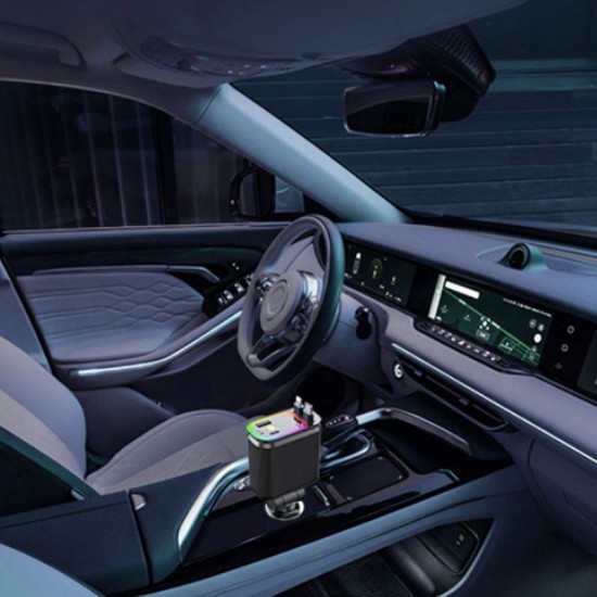 120-W-Autoladegert mit violettem Stern-Ambientelicht und einziehbarem Kabel